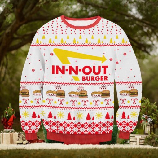 In N Out Burger Ugly Christmas Wool Knitted Sweater