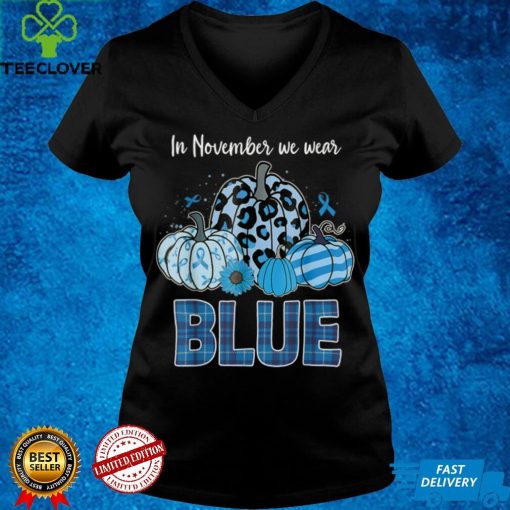 In November We Wear Blue Pumpkin Ribbon Diabetes Awareness T Shirt tee