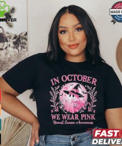 In October We Wear Pink Breast Cancer Awareness Halloween Ghost 2024 Shirt