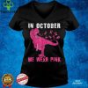 In October We Wear Pink Breast Cancer Trex Dino Kids T Shirt