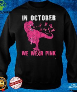 In October We Wear Pink Breast Cancer Trex Dino Kids T Shirt
