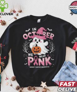 In October We Wear Pink Ghost Breast Cancer Awareness T Shirt