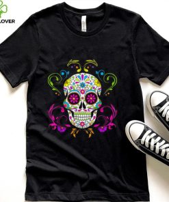 In October We Wear Pink Sugar Skull Breast Cancer Halloween T Shirt_Classic Shirt_Shirt pkgLq