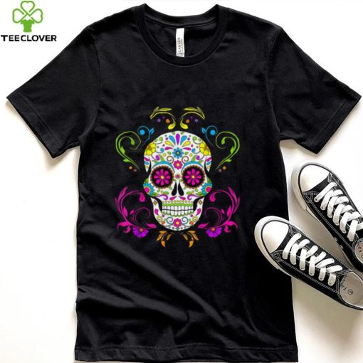 In October We Wear Pink Sugar Skull Breast Cancer Halloween T Shirt_Classic Shirt_Shirt pkgLq