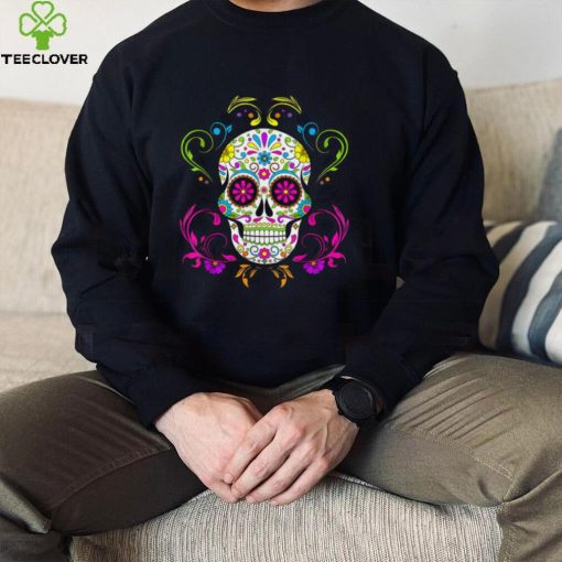 In October We Wear Pink Sugar Skull Breast Cancer Halloween T Shirt_Classic Shirt_Shirt pkgLq