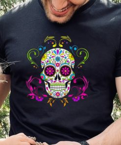 In October We Wear Pink Sugar Skull Breast Cancer Halloween T Shirt_Classic Shirt_Shirt pkgLq