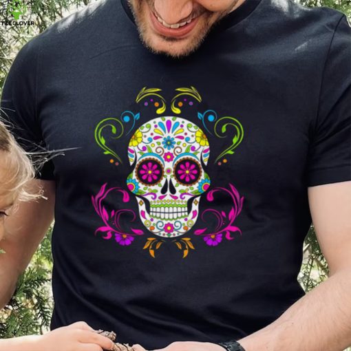 In October We Wear Pink Sugar Skull Breast Cancer Halloween T Shirt_Classic Shirt_Shirt pkgLq