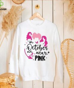 In October We Wear Pink T Shirt, Pink October, Pink Ribbon Shirt, Breast Cancer Gift, Cancer Awareness Tee, Witch T Shirts