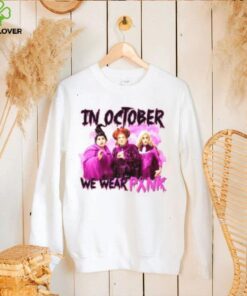 In October We Wear Pink T shirt, Breast Cancer Shirt, Halloween Shirt, Sanderson Sisters Shirt, Disney Tee
