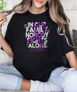 In Our Family Nobody Fights Alzheimer Alone Alzheimer’s Awareness T Shirt