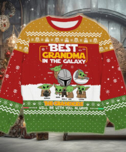 In The Galaxy, Gift For Grandparents, Personalized Knitted Ugly Sweater, Alien Grandkid Sweater,