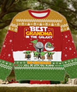 In The Galaxy, Gift For Grandparents, Personalized Knitted Ugly Sweater, Alien Grandkid Sweater,