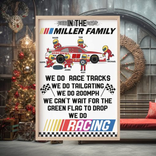 In This Family We Do Race Racks Personalized Racing Canvas Print