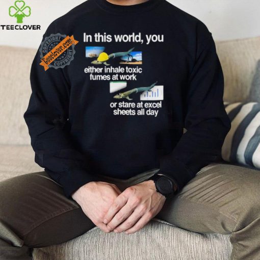 In This World You Either Inhale Toxic Fumes At Work Or Stare At Excel Sheets All Day shirt