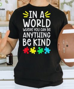 In a world where you can be anything be kind Autism Awareness T shirt