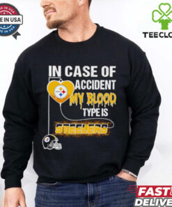 In case of accident my blood type is Steelers shirt