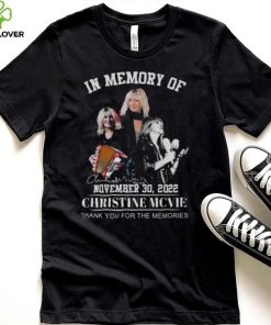 In memory of Christine Mcvie thank you for the memories signature shirt