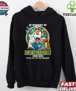 In Memory of Rickey Henderson Oakland 1958-2024 Thank You for the Memories Signature Limited Edition Shirt, honoring the legendary player with a heartfelt tribute design.