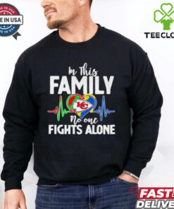 In this family no one fights alone Kansas City Chiefs colors shirt