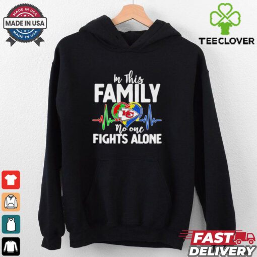 In this family no one fights alone Kansas City Chiefs colors shirt