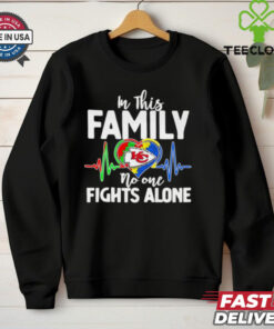 In this family no one fights alone Kansas City Chiefs colors shirt