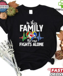 In this family no one fights alone Kansas City Chiefs colors shirt
