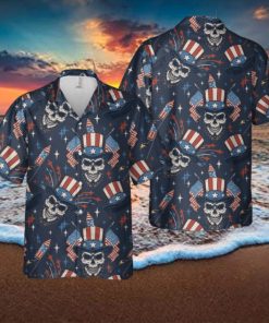 Independence Day 4th Of July Skull Hawaiian Shirt