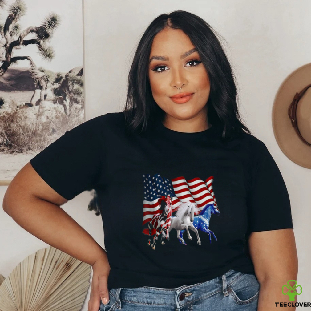 Independence Day Horse July 4th   Horse Riding Flag America Classic T Shirt Independence Day Horse July 4th   Horse Riding Flag America Classic T Shirt