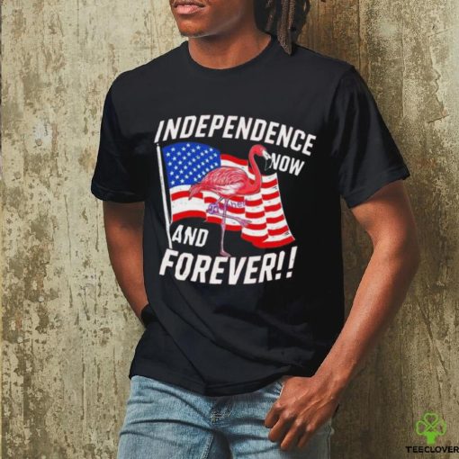 Independence Now And Forever Flamingo 4Th Of July Shirt
