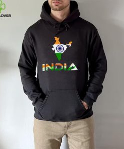 Indian Map and Flag Souvenir Distressed India T Shirt