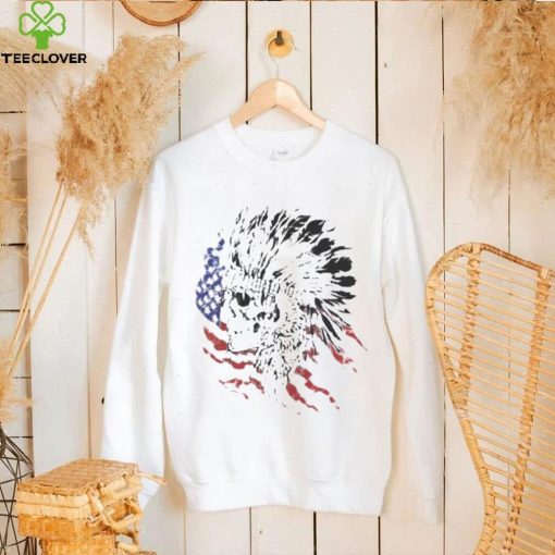 Indian hunter American flag t shirt