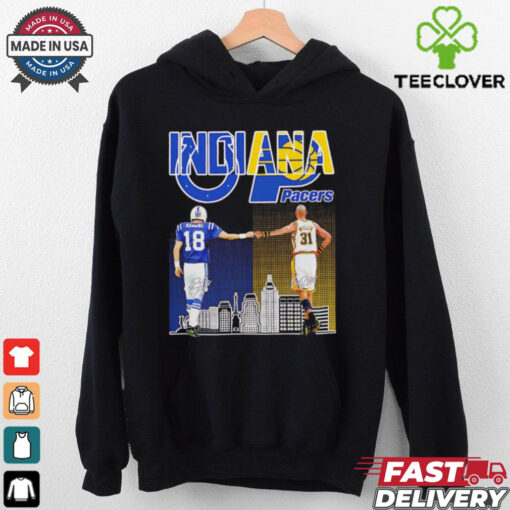 Indiana Colts Peyton Manning x Indiana Pacers Reggie Miller skyline shirt