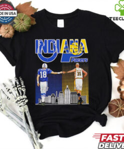 Indiana Colts Peyton Manning x Indiana Pacers Reggie Miller skyline shirt