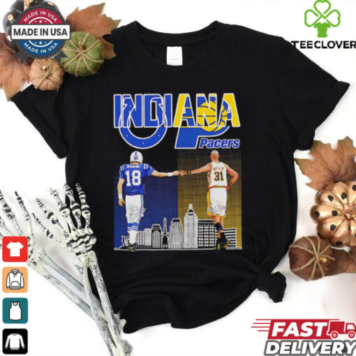 Indiana Colts Peyton Manning x Indiana Pacers Reggie Miller skyline shirt