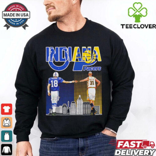 Indiana Colts Peyton Manning x Indiana Pacers Reggie Miller skyline shirt