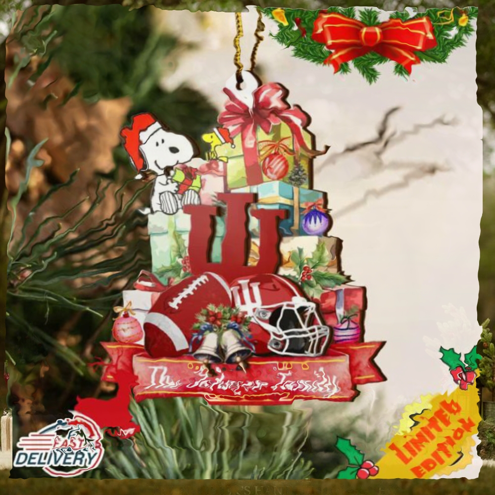Indiana Hoosiers And Snoopy Christmas NCAA Ornament Custom Your Family Name Indiana Hoosiers And Snoopy Christmas NCAA Ornament Custom Your Family Name
