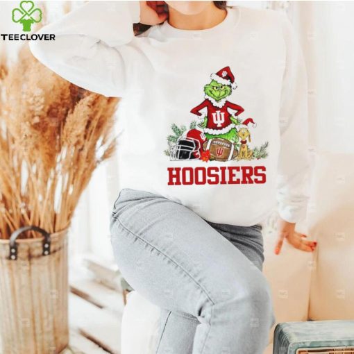 Indiana Hoosiers Grinch and Max dog funny Christmas hoodie, sweater, longsleeve, shirt v-neck, t-shirt