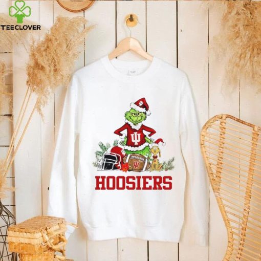 Indiana Hoosiers Grinch and Max dog funny Christmas hoodie, sweater, longsleeve, shirt v-neck, t-shirt