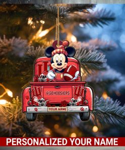 Indiana Hoosiers Mickey Mouse Ornament Personalized Your Name Sport Home Decor