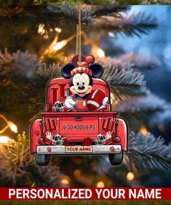 Indiana Hoosiers Mickey Mouse Ornament Personalized Your Name Sport Home Decor