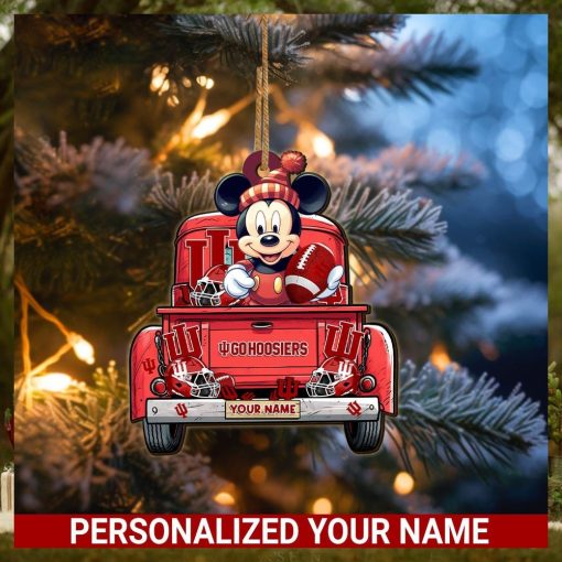 Indiana Hoosiers Mickey Mouse Ornament Personalized Your Name Sport Home Decor