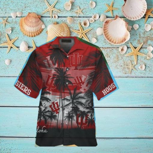 Indiana Hoosiers Short Sleeve Button Up Tropical Hawaiian Shirt