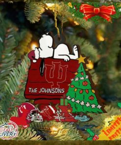 Indiana Hoosiers Snoopy Christmas NCAA Ornament Custom Name