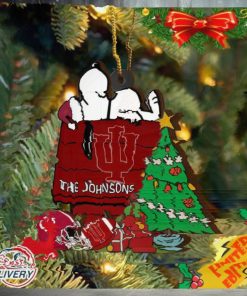 Indiana Hoosiers Snoopy Christmas NCAA Ornament Custom Name