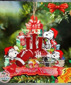 Indiana Hoosiers Snoopy Christmas NCAA Ornament Personalized Your Family Name