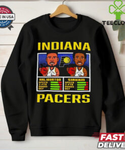 Indiana Pacers NBA Jam Haliburton vs Siakam shirt 2 Indiana Pacers NBA Jam Haliburton vs. Siakam Shirt, featuring a dynamic graphic showcasing Tyrese Haliburton of the Pacers going head-to-head with Pascal Siakam. Perfect for NBA fans who love the high-energy rivalry and retro vibe of the NBA Jam style!