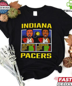 Indiana Pacers NBA Jam Haliburton vs Siakam shirt 3 Indiana Pacers NBA Jam Haliburton vs. Siakam Shirt, featuring a dynamic graphic showcasing Tyrese Haliburton of the Pacers going head-to-head with Pascal Siakam. Perfect for NBA fans who love the high-energy rivalry and retro vibe of the NBA Jam style!