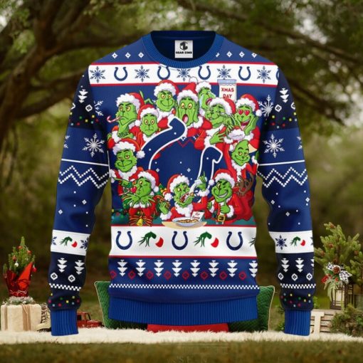 Indianapolis Colts 12 Grinch Xmas Day Christmas Ugly Sweater