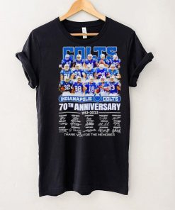 Indianapolis Colts 70th anniversary 1953 2023 thank you for the memories shirt