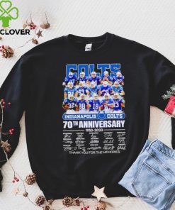 Indianapolis Colts 70th anniversary 1953 2023 thank you for the memories shirt